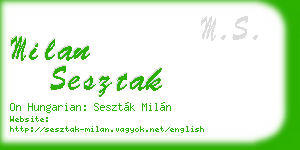 milan sesztak business card